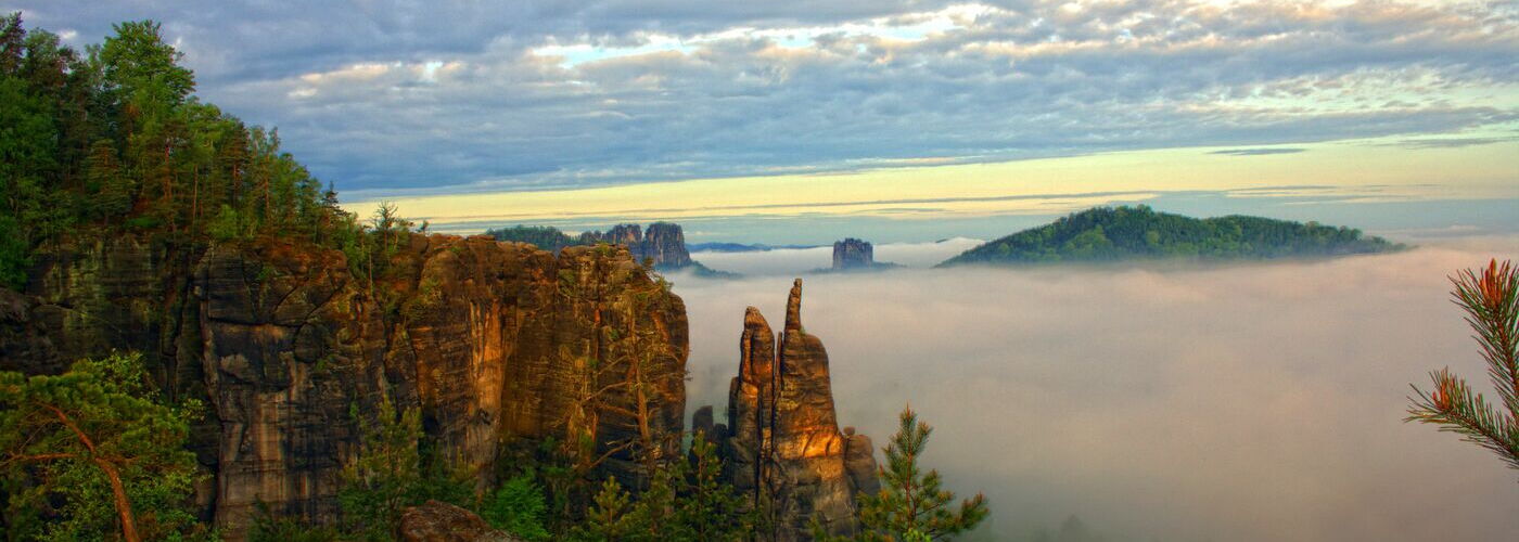 Sonnenuntergang in der Sächsischen Schweiz